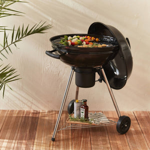 Barbecue a carbonella grill + affumicatore, nero