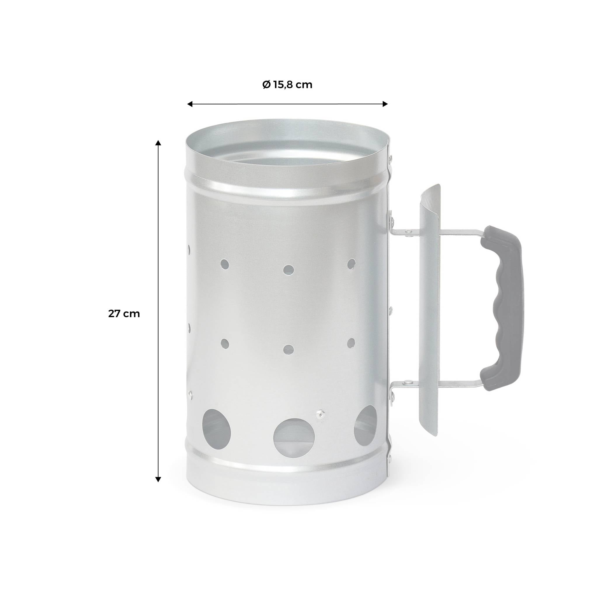 Ciminiera di accensione per barbecue a carbonella in acciaio