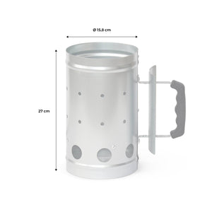 Ciminiera di accensione per barbecue a carbonella in acciaio