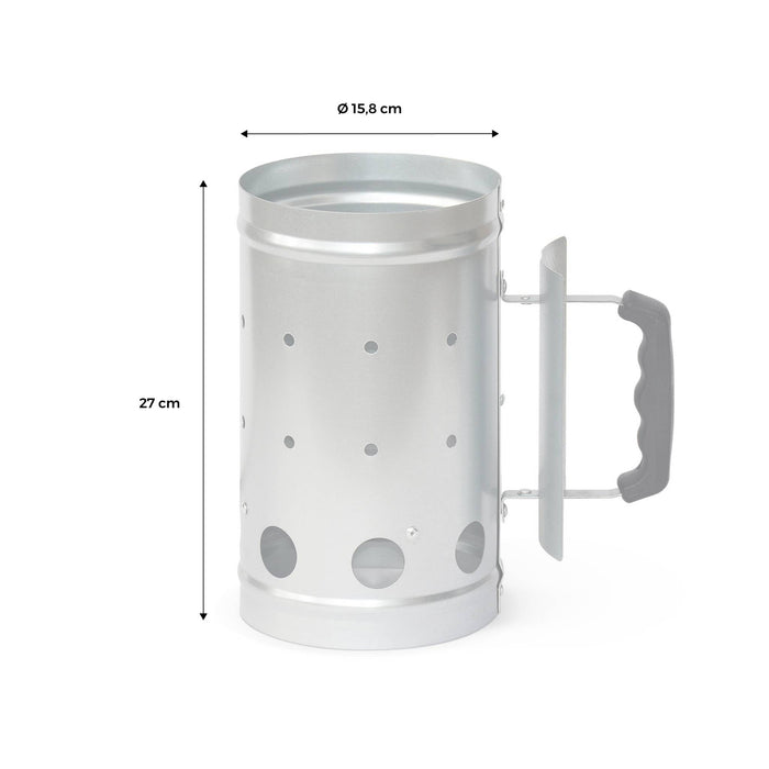 Ciminiera di accensione per barbecue a carbonella in acciaio