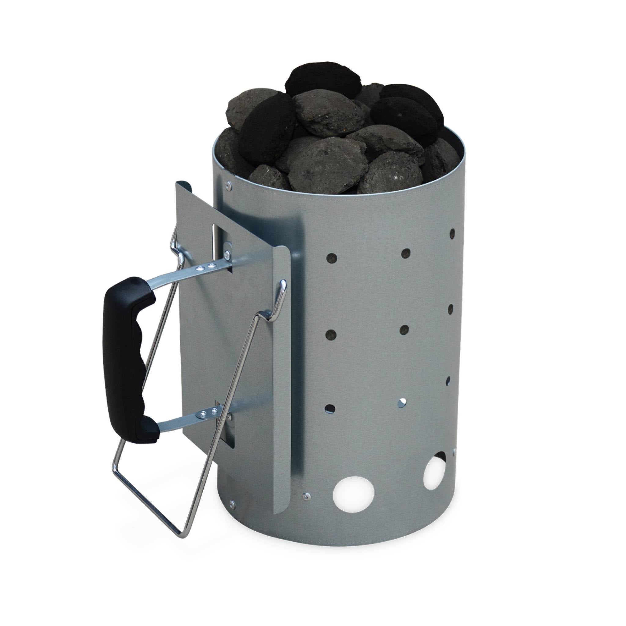 Camino di accensione xl per barbecue a carbonella, 30cm, grigio