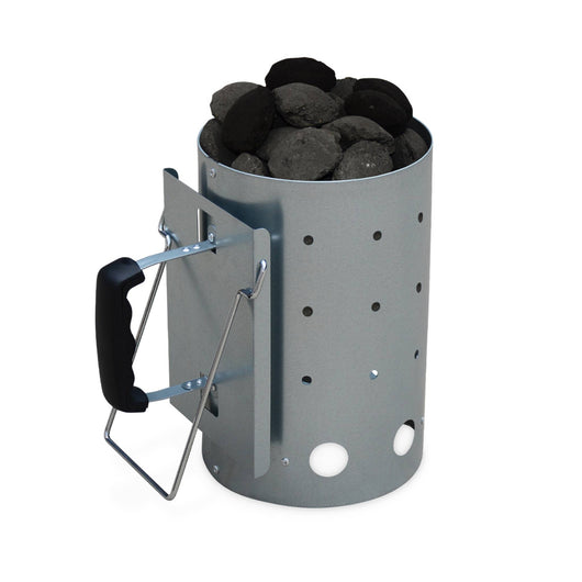 Camino di accensione xl per barbecue a carbonella, 30cm, grigio
