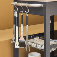 Barbecue a gas a 5 fuochi con 1 bruciatore laterale, nero