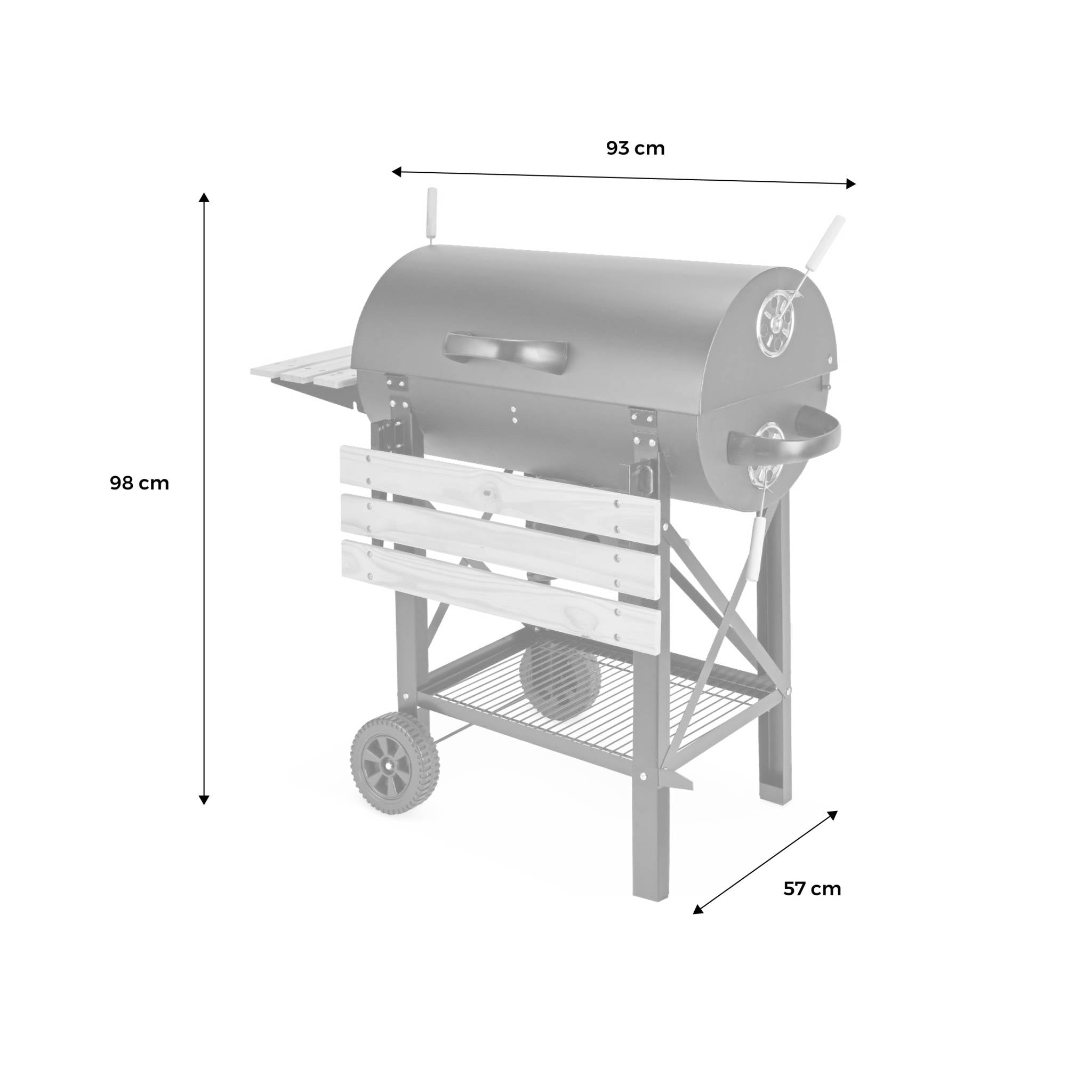 Barbecue a carbonella grill + affumicatore, nero