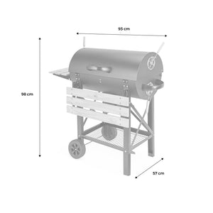 Barbecue a carbonella grill + affumicatore, nero