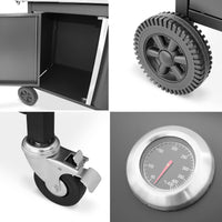 Barbecue a gas a 5 fuochi con 1 bruciatore laterale, nero