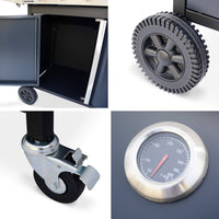 Barbecue a gas con 7 bruciatori di cui 1 laterale, nero