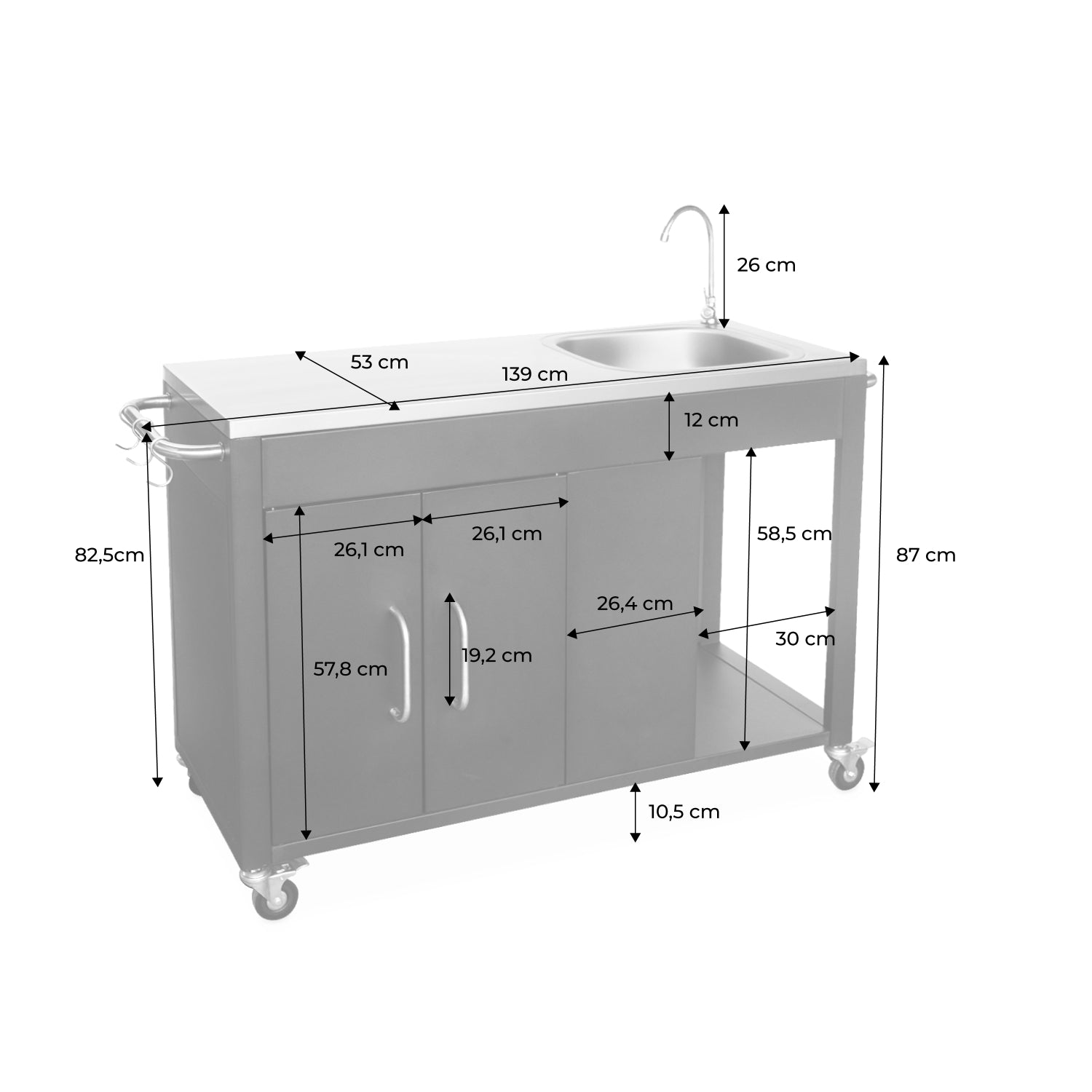 Cucina da esterno in acciaio, nero
