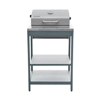 Mobile e barbecue a carbone in acciaio inossidabile con griglia