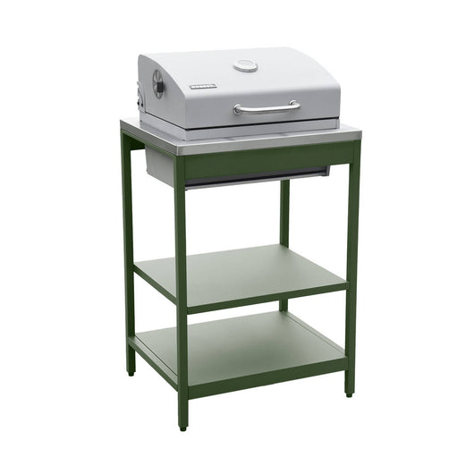 Mobile e barbecue a carbone in acciaio inossidabile con griglia