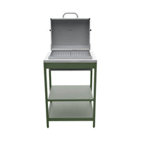 Mobile e barbecue a carbone in acciaio inossidabile con griglia