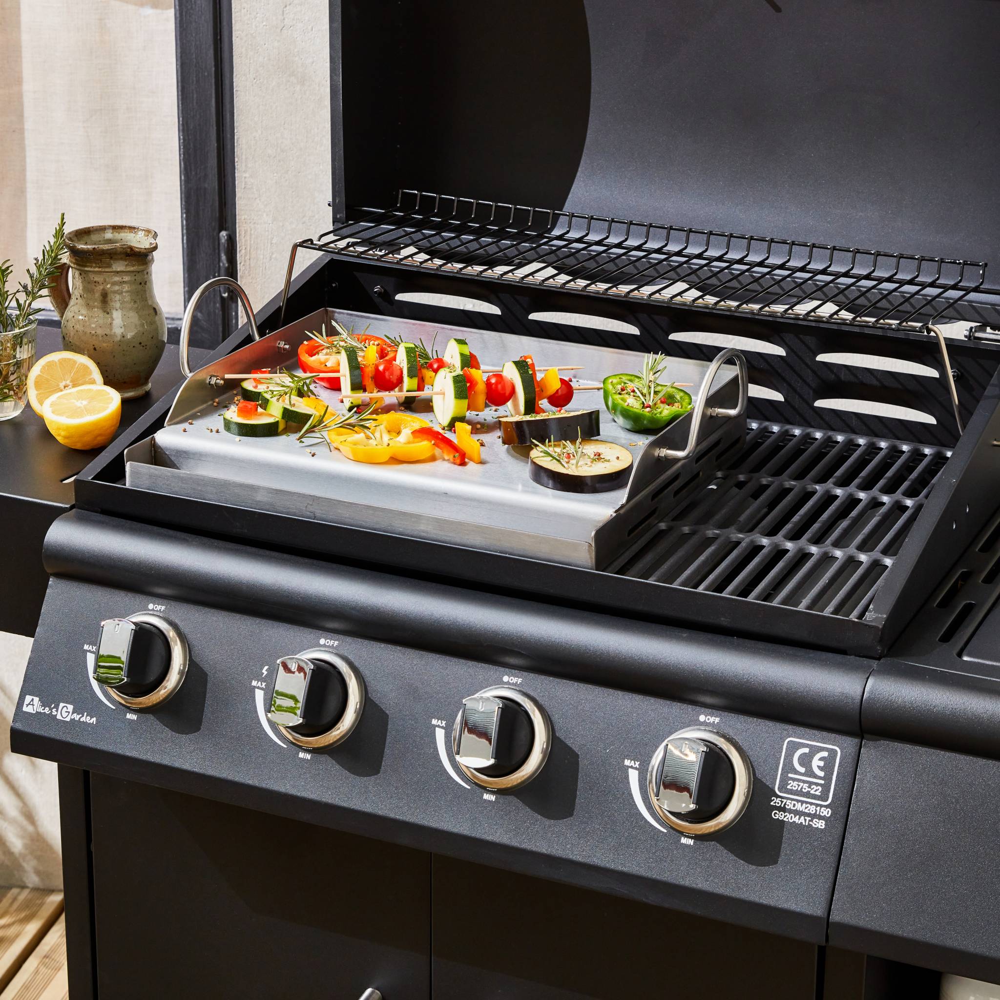 Piastra plancha universale per barbecue 40 cm, inox