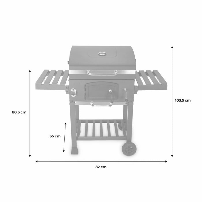 Barbecue a carbonella grill + affumicatore, nero
