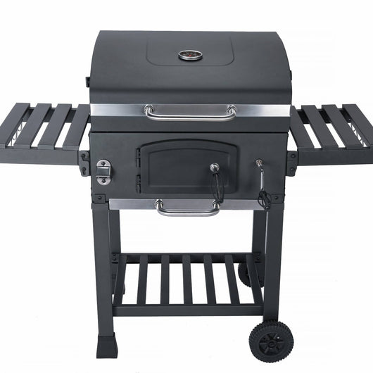 Barbecue a carbonella grill + affumicatore, nero