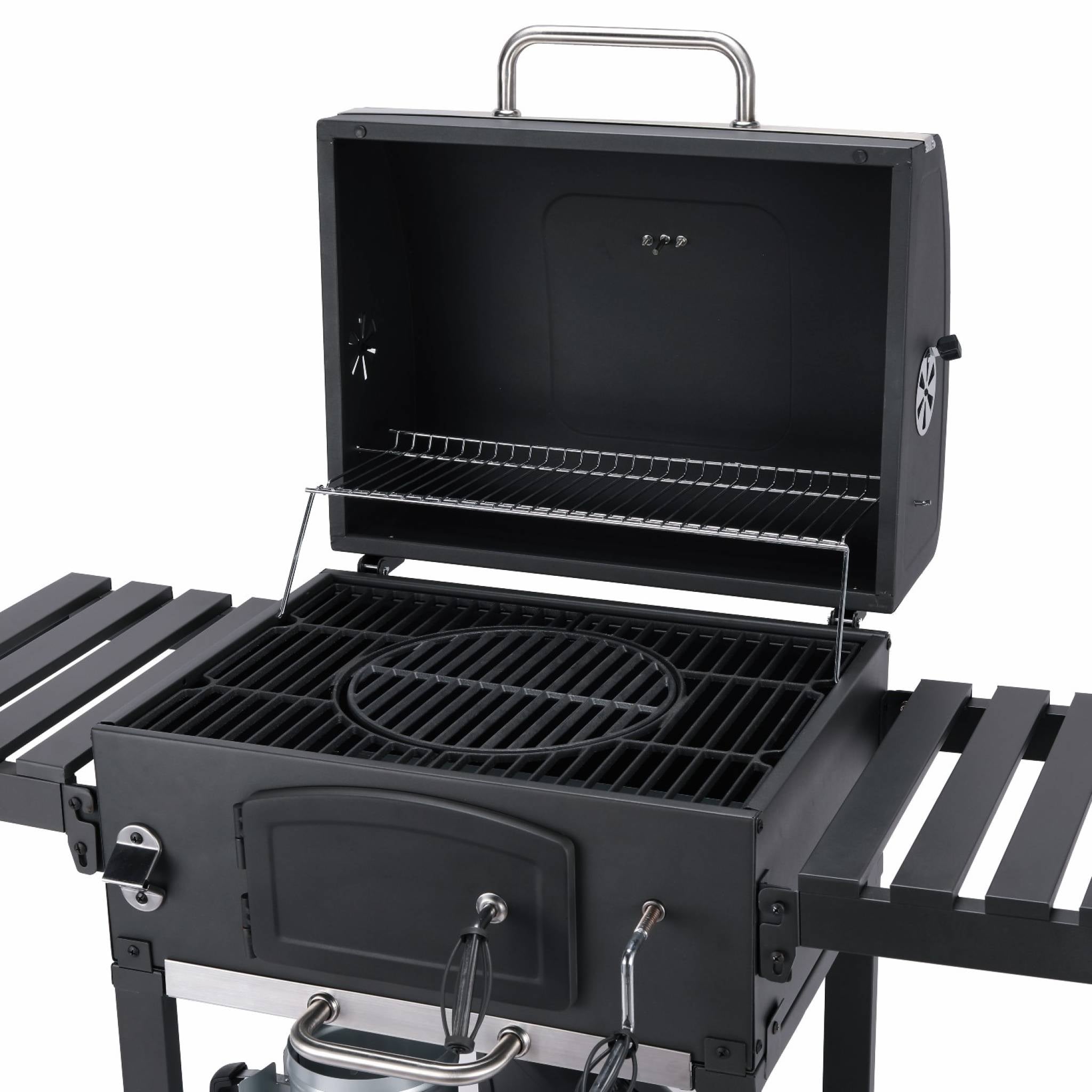 Barbecue a carbonella grill + affumicatore, nero