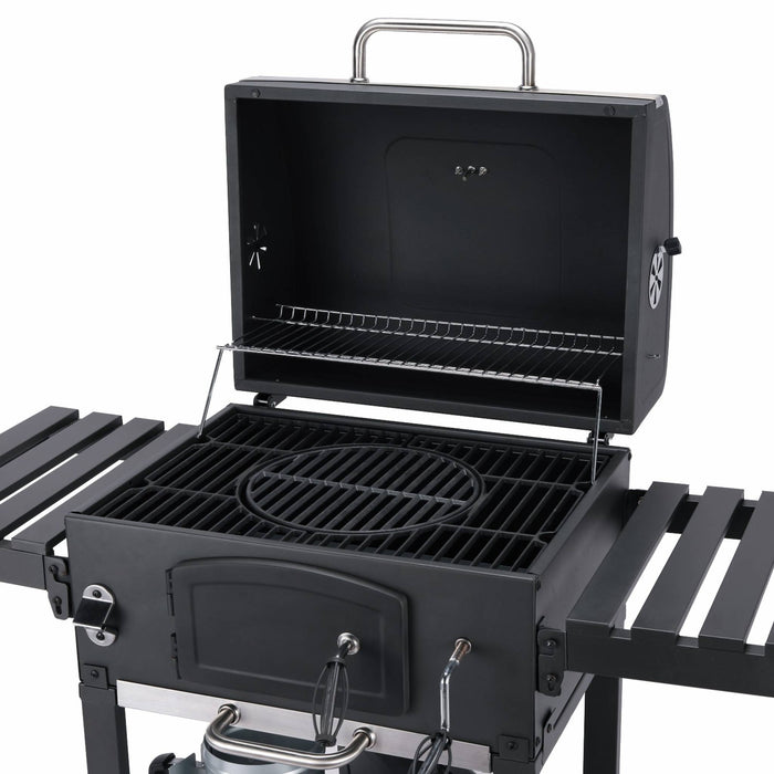 Barbecue a carbonella grill + affumicatore, nero