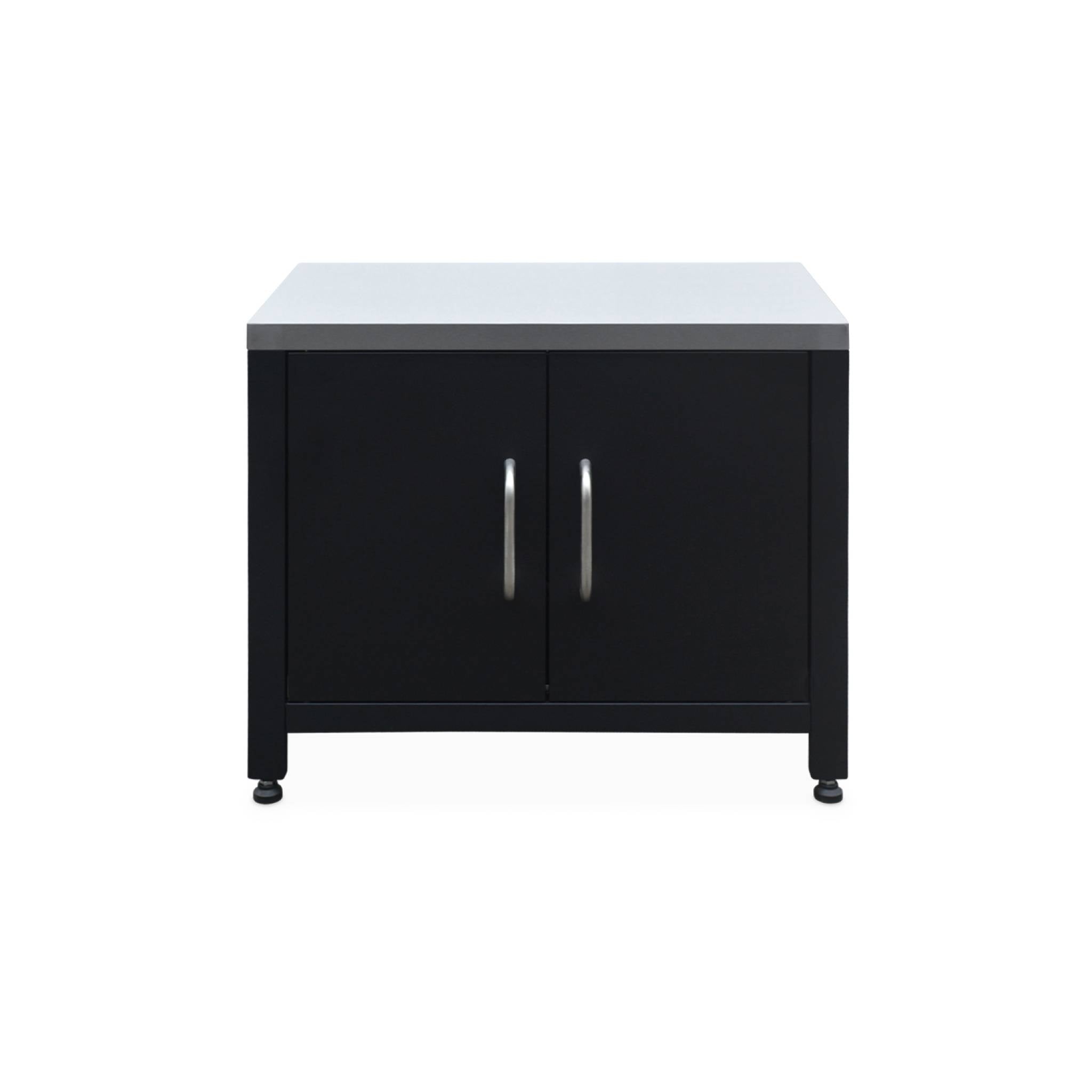 Barbecue a gas 4 bruciatori + mobile in acciaio l80cm, nero