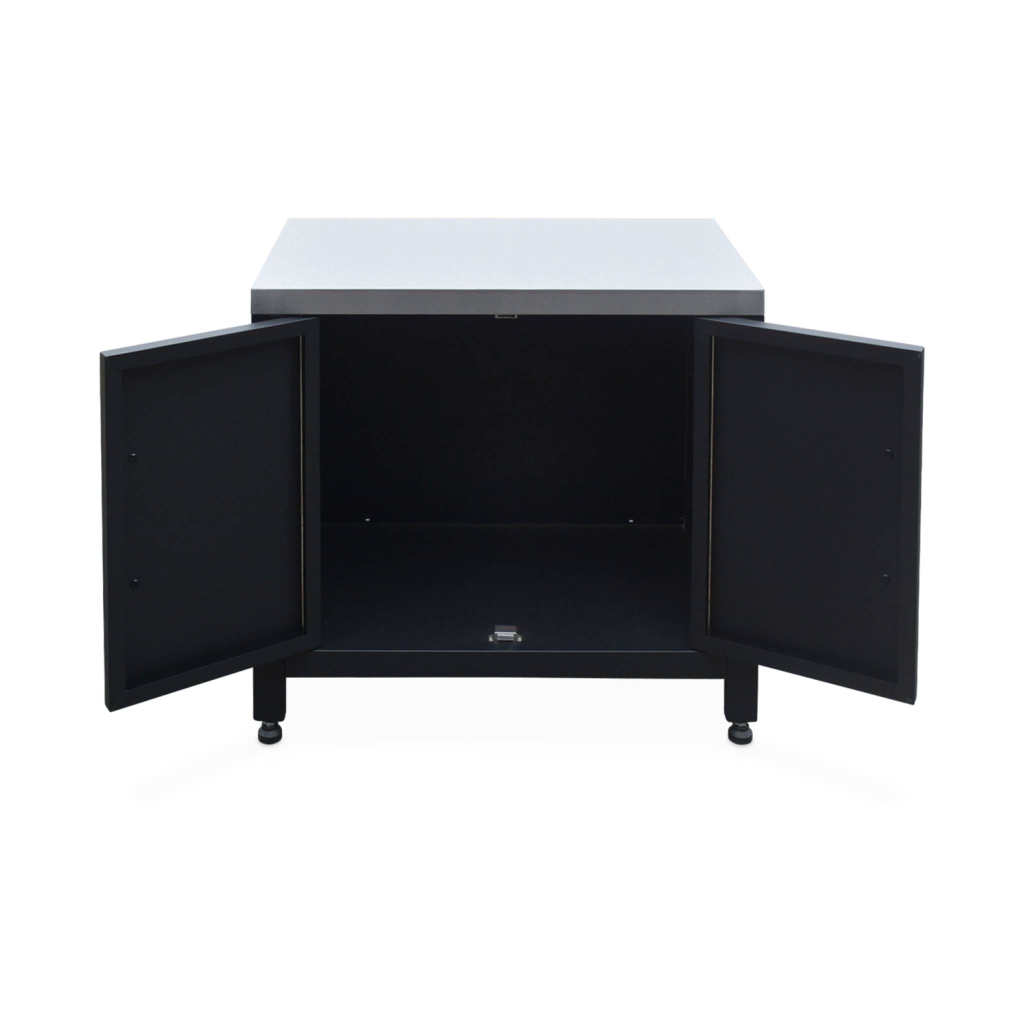 Barbecue a gas 4 bruciatori + mobile in acciaio l80cm, nero