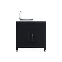 Cucina esterna 5 moduli con barbecue a gas 4 bruciatori, nero