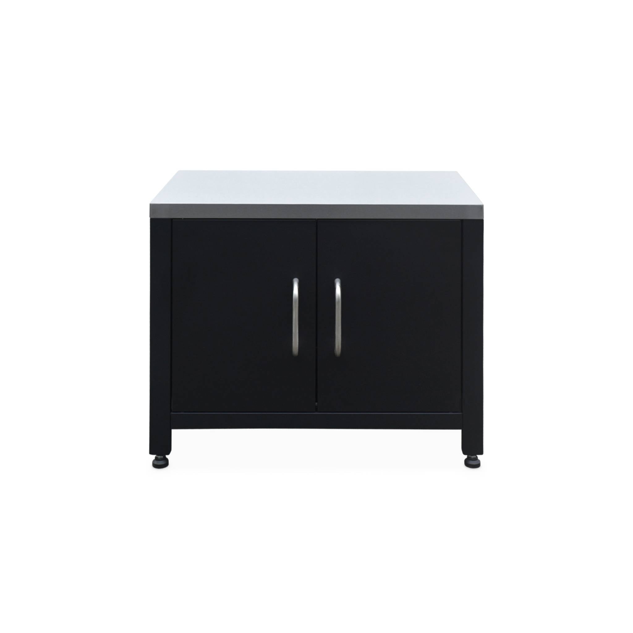 Cucina esterna 5 moduli con barbecue a gas 4 bruciatori, nero