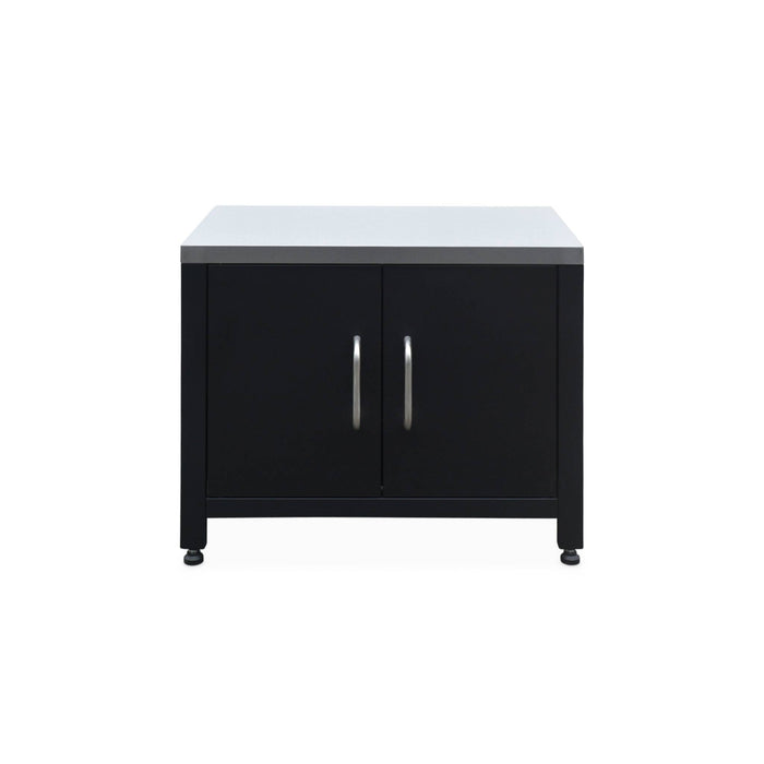 Cucina esterna 5 moduli con barbecue a gas 4 bruciatori, nero