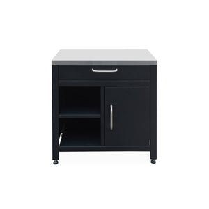 Cucina esterna 5 moduli con barbecue a gas 4 bruciatori, nero