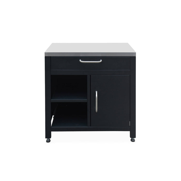 Cucina esterna 5 moduli con barbecue a gas 4 bruciatori, nero