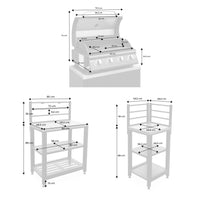 Cucina esterna 5 moduli con barbecue a gas 4 bruciatori, nero