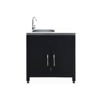 Mobili per cucina da esterno, 4 moduli in acciaio, nero