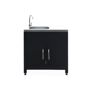 Mobili per cucina da esterno, 4 moduli in acciaio, nero