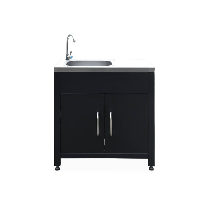 Mobili per cucina da esterno, 4 moduli in acciaio, nero