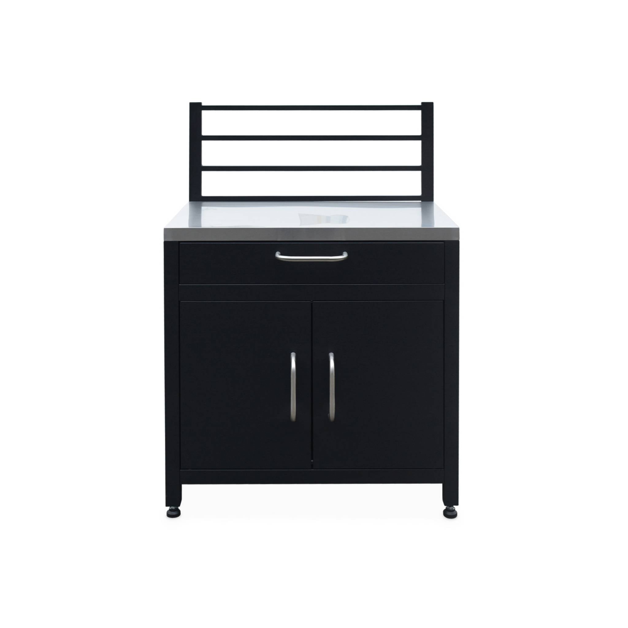 Mobili per cucina da esterno, 4 moduli in acciaio, nero