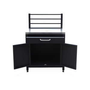 Mobili per cucina da esterno, 4 moduli in acciaio, nero