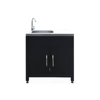 Mobili per cucina da esterno, in acciaio inox, 6 moduli, nero