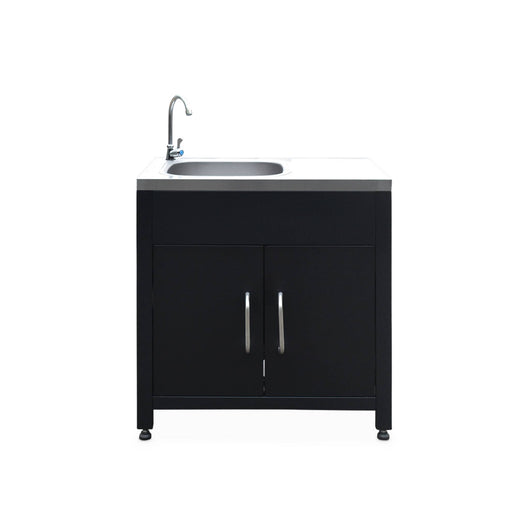 Mobili per cucina da esterno, in acciaio inox, 6 moduli, nero