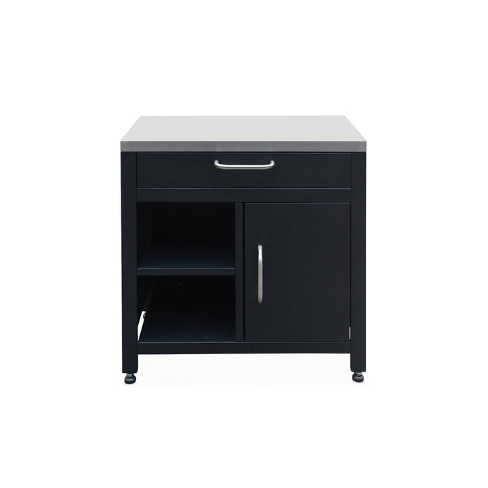 Mobili per cucina da esterno, in acciaio inox, 6 moduli, nero