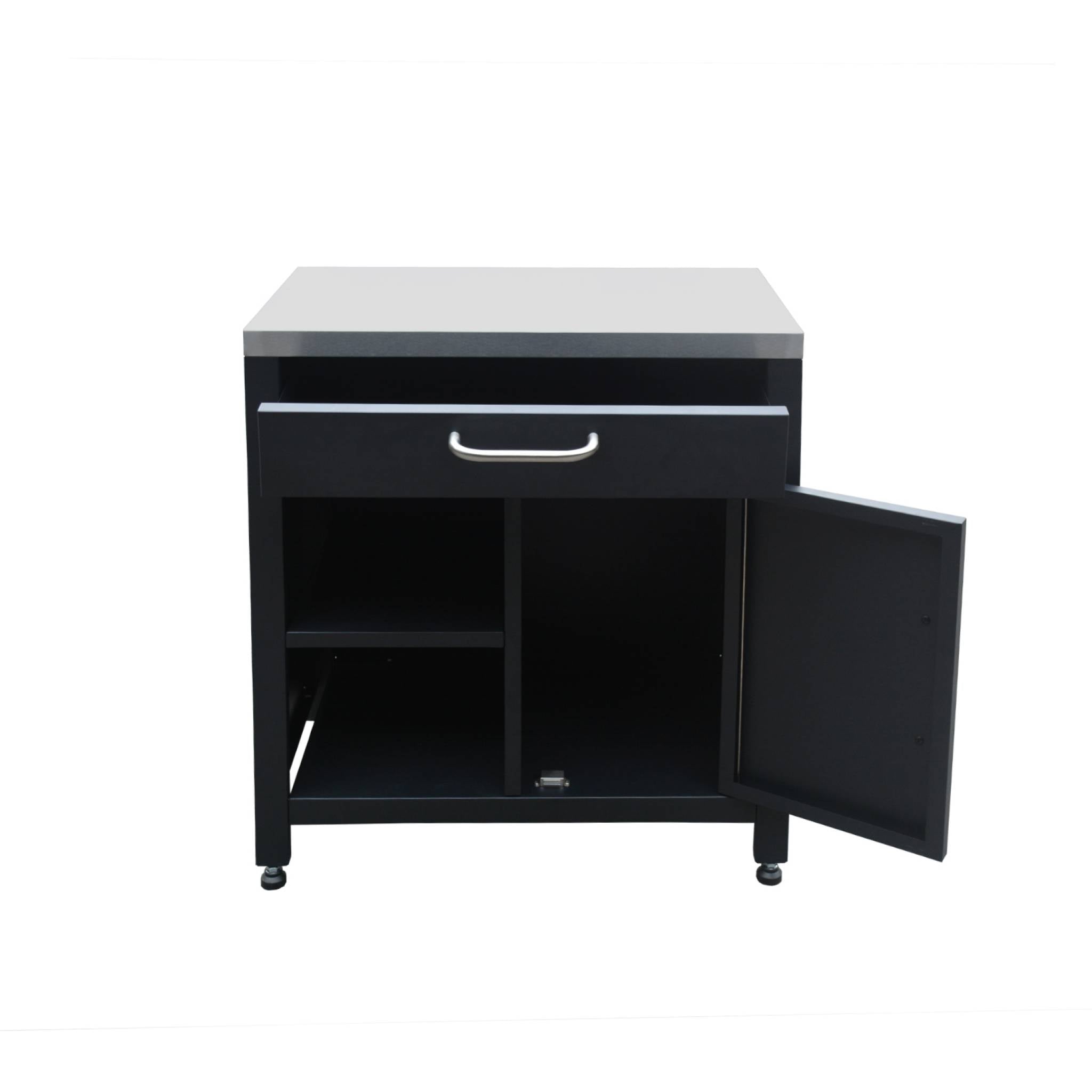 Mobili per cucina da esterno, in acciaio inox, 6 moduli, nero