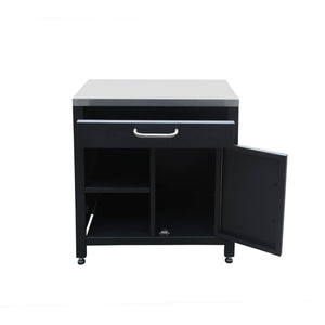 Mobili per cucina da esterno, in acciaio inox, 6 moduli, nero