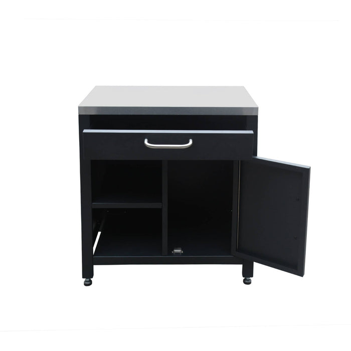 Mobili per cucina da esterno, in acciaio inox, 6 moduli, nero