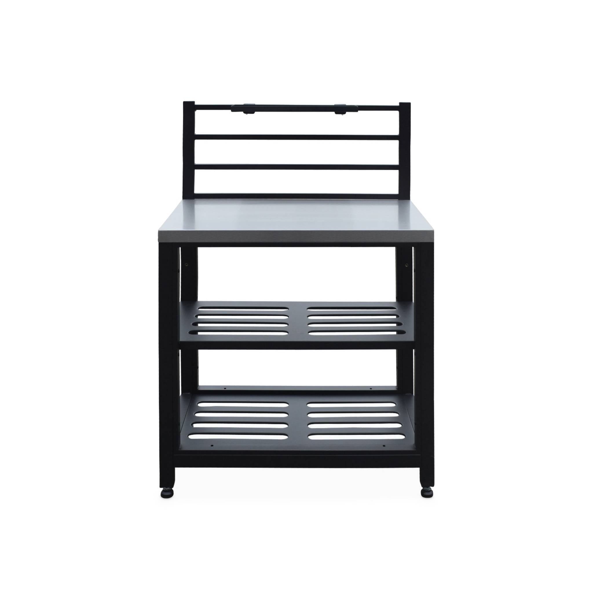 Mobili per cucina da esterno, in acciaio inox, 6 moduli, nero