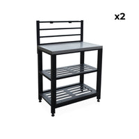 Mobili per cucina da esterno, in acciaio inox, 6 moduli, nero