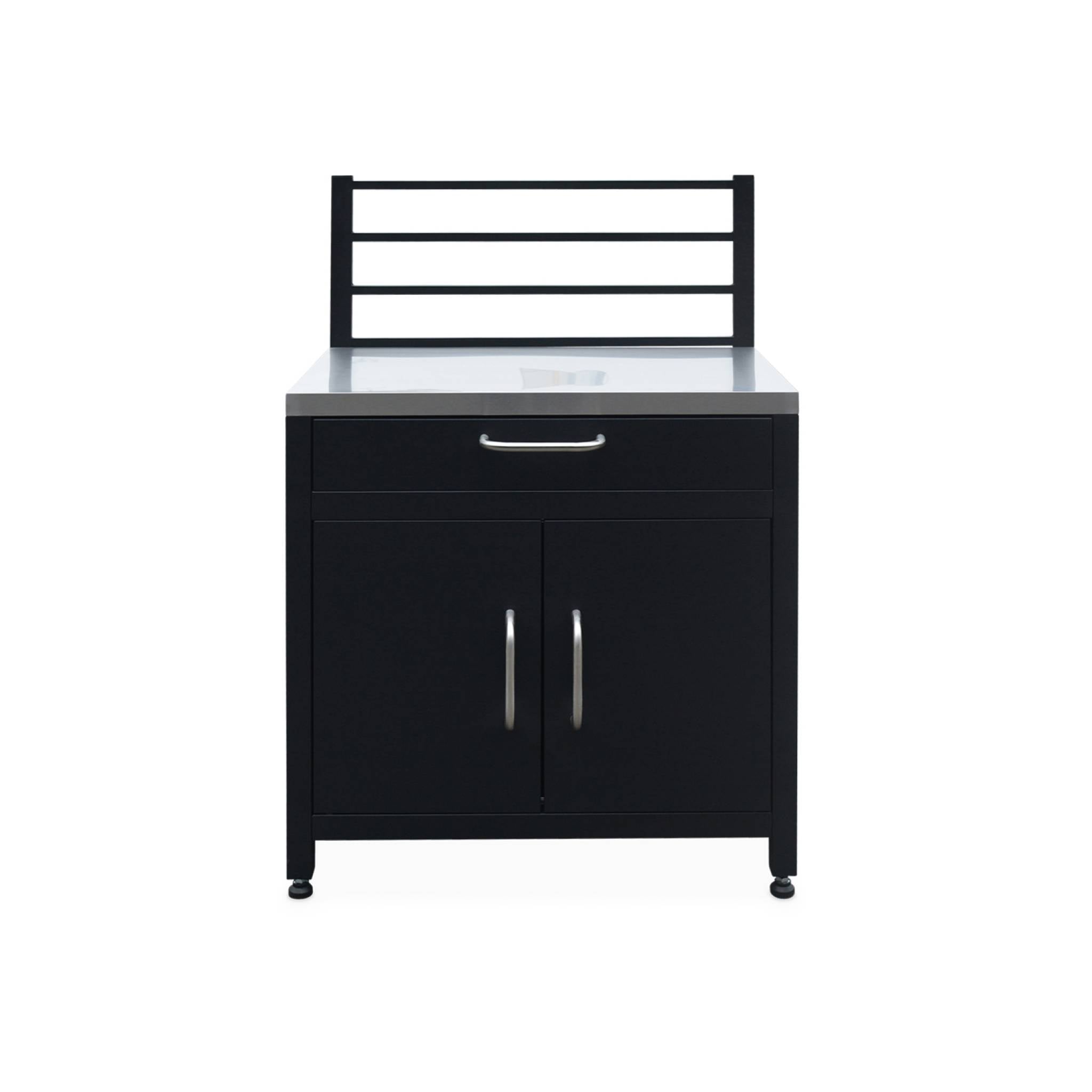 Mobili per cucina da esterno, in acciaio inox, 6 moduli, nero