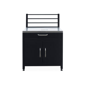 Mobili per cucina da esterno, in acciaio inox, 6 moduli, nero