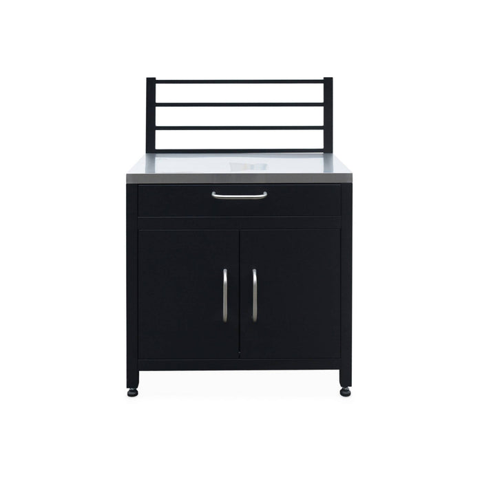 Mobili per cucina da esterno, in acciaio inox, 6 moduli, nero