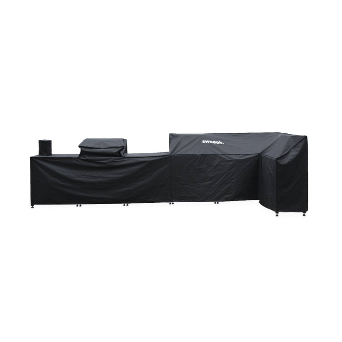 Coperchio di protezione per cucina esterna 7 moduli, nero