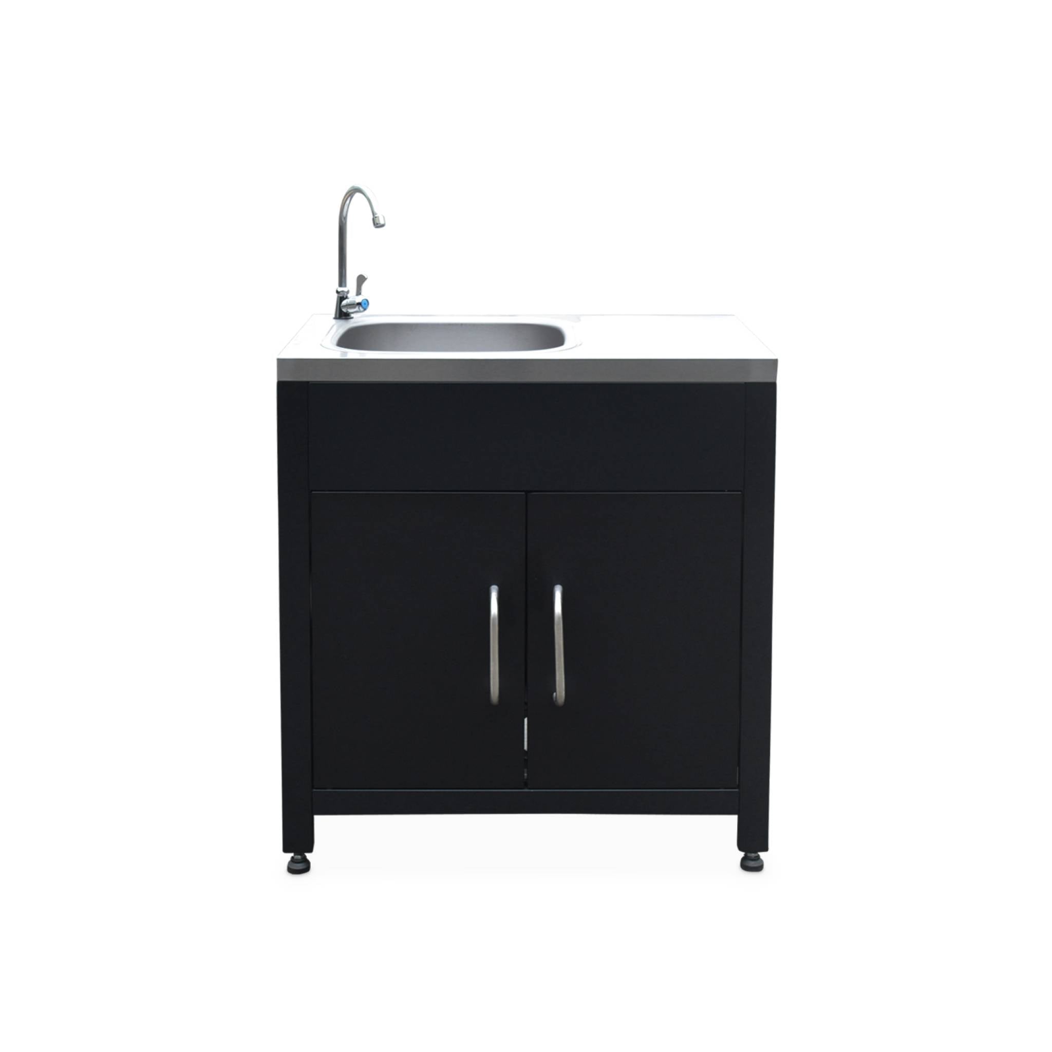 Cucina da esterno, 6 moduli e barbecue a gas, 4 bruciatori, argenté