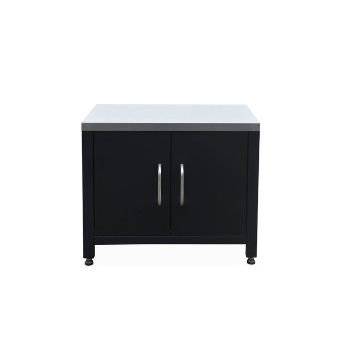 Cucina da esterno, 6 moduli e barbecue a gas, 4 bruciatori, argenté