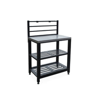 Mobile da esterno in acciaio 2 ripiani, 80cm, nero