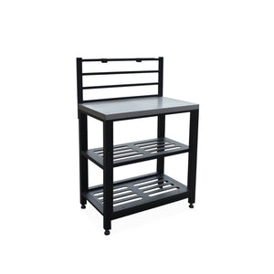 Mobile da esterno in acciaio 2 ripiani, 80cm, nero