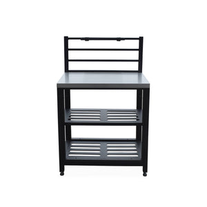 Mobile da esterno in acciaio 2 ripiani, 80cm, nero